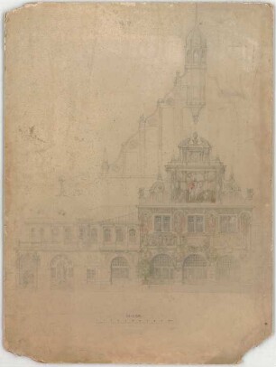 Thiersch, Friedrich von; Augsburg (Bayern); Stadthalle - Fassadenentwurf