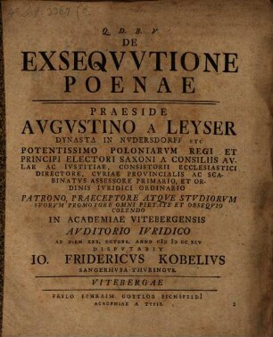De exsequutione poenae