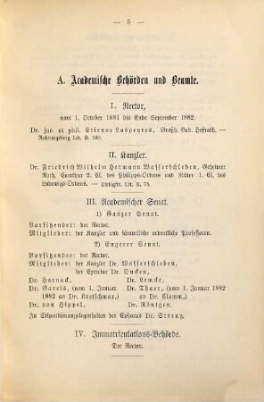Personalbestand der Großherzoglich Hessischen Ludwigs-Universität zu Gießen. 1881/82. WS.