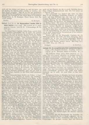 316-317 [Rezension] Kadner, Siegfried (Hrsg.), Jahrbuch für die evangelisch-lutherische Landeskirche Bayerns. 16. Jahrg. 1916/1917