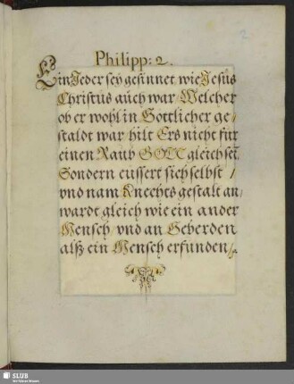 Philipp. 2. Ein Jeder sey gesinnet