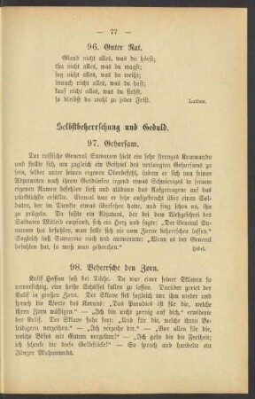 Selbstbeherrschung und Geduld