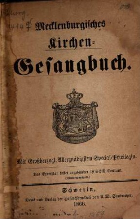 Mecklenburgisches Kirchen-Gesangbuch