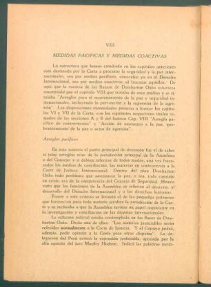 VIII Medidas pacíficas y medidas coactivas