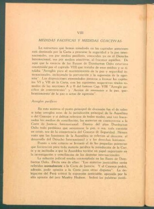 VIII Medidas pacíficas y medidas coactivas