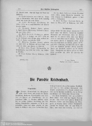 Die Parochie Reichenbach