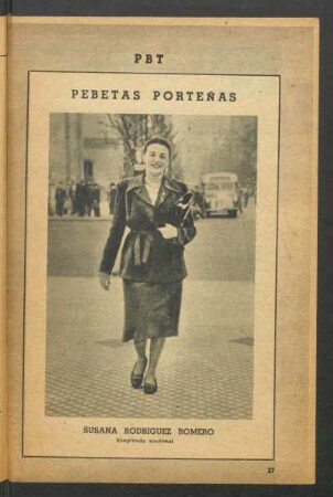 Susana Rodríguz Romero, empleada nacional - [Fotografía] : Pebetas porteñas
