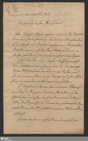 4b(1): Briefentwurf Schlegels an A. Boeckh; dat. Berlin, 14.07.1841.