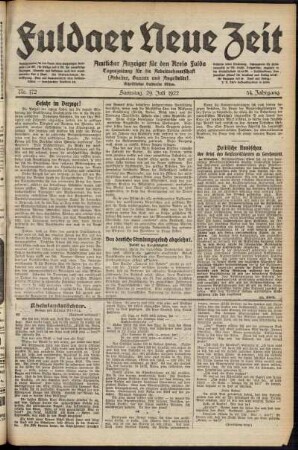 Ausgabe vom Samstag, den 29. Juli 1922.