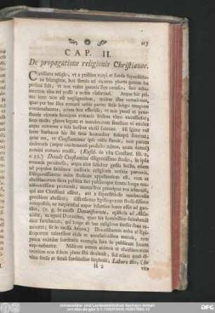 Cap. II. De propagatione religionis Christianae.