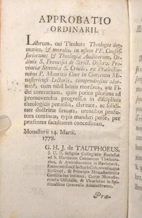 Approbatio Ordinarii.