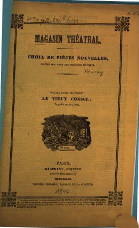 Le vieux consul : tragédie en cinq actes