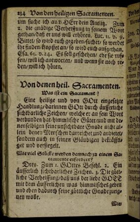 Von denen heil. Sacramenten.