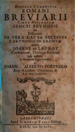 Defensa correctio Romani Breviarii circa historiam Sancti Brunonis