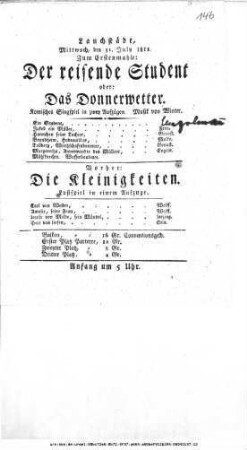 Der reisende Student oder: Das Donnerwetter