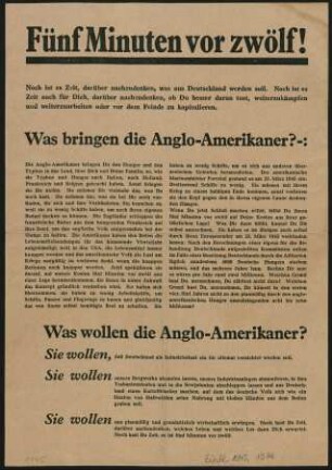 Fünf Minuten vor zwölf !