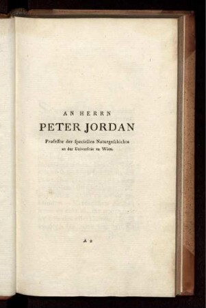An Herrn Peter Jordan