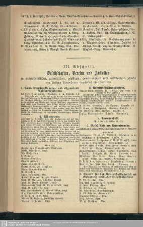 III.Abschnitt. Gesellschaften, Vereine und Anstalten