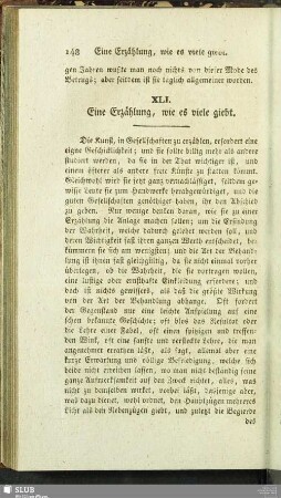 XLI. Eine Erzählung, wie es viele giebt