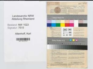 Entnazifizierung Karl Altenhoff , geb. 25.02.1888 (Kaufmaennischer Angestellter)