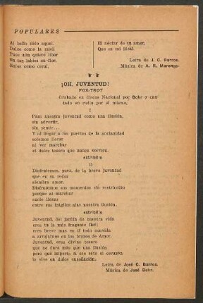 ¡Oh, juventud! : Fox-trot