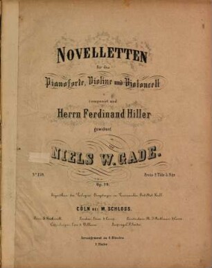 Novelletten für das Pianoforte, Violine und Violoncell : op. 29