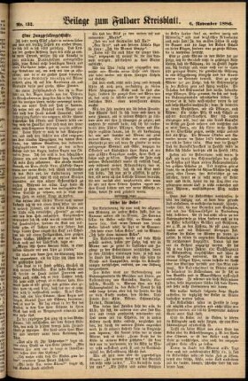 Zweite Ausgabe vom Samstag, den 06. November 1886.
