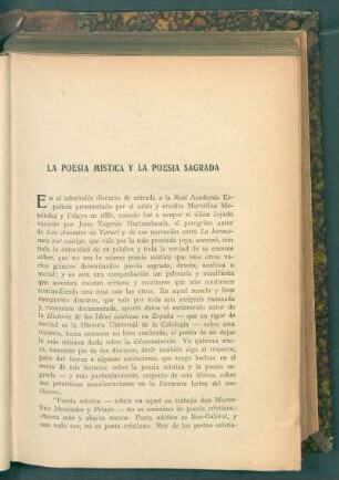 La poesía mística y la poesía sagrada