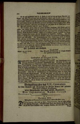 Verhandlung über das XIX. Gravamen [...]