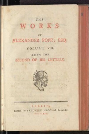 8: The Works Of Alexander Pope, Esq, Volume VIII., Being The Second Of His Letters