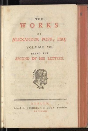 8: The Works Of Alexander Pope, Esq, Volume VIII., Being The Second Of His Letters