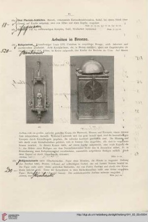 Arbeiten in Bronze (Nr. 286-306)