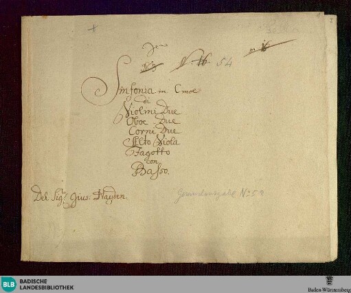 Symphonies - Don Mus.Ms. 719 : c; Hob I:52