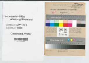 Entnazifizierung Walter Goettmann , geb. 27.04.1905 (Kaufm.Angest.)