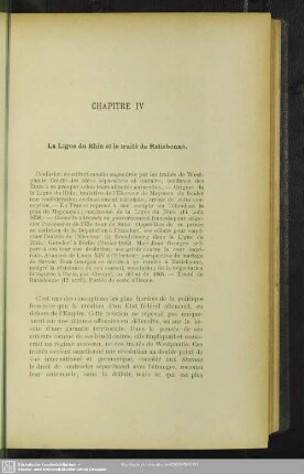 Chapitre IV, La Ligue du Rhin et le traite de Ratisbonne