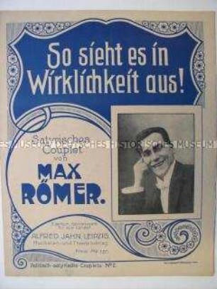 Text-Noten-Blatt zum Couplet "Am Ort wo meine Wiege stand!" von Max Römer