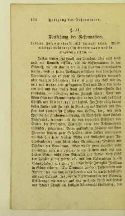 31. Fortsetzung der Reformation. Luthers Zusammenkunft mit Zwingli 1529. Merkwürdige Reichstage in Speyer 1529 und in Augsburg 1530
