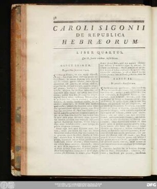Liber Quartus. Qui de sacris ritibus inscribitur.