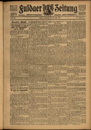 Zweite Ausgabe vom Samstag, den 27. Juli 1907.