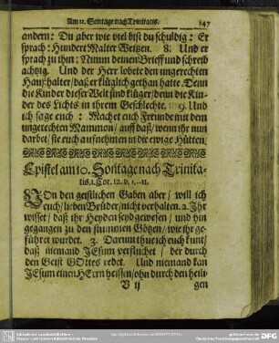 Epistel am 10. Sontage nach Trinitatis