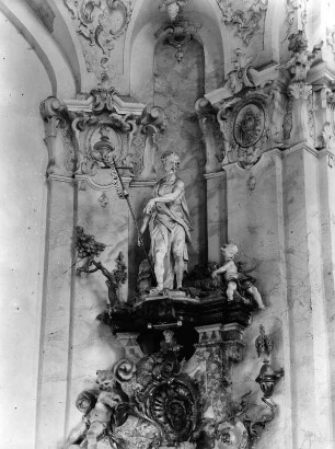 Altar : Altar (1747/1750; J. A. Feuchtmayer). Teilansicht. Birnau (Uhldingen-Mühlhofen), Wallfahrtskirche Sankt Maria, Chor