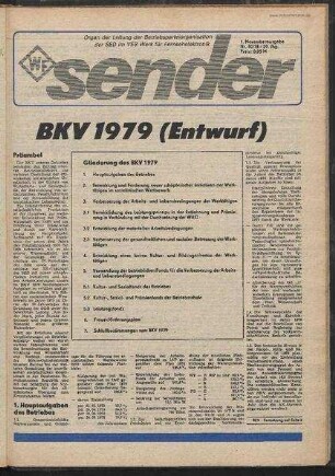 Betriebszeitung 'WF-Sender', Nr.40/1978 (1. Novemberausgabe 1978)