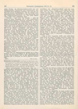 423-425 [Rezension] Dictionnaire de spiritualité ascétique et mystique; Fascicule II