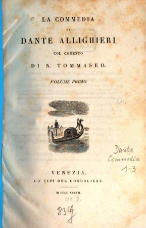 La commedia di Dante Alighieri, 1