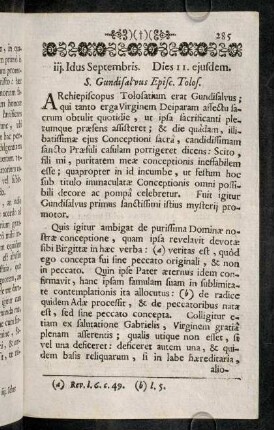 285-305, iij. Idus Septembris. Dies 11. ejusdem. - x. Cal. Octobris. Dies 22. Septembris.