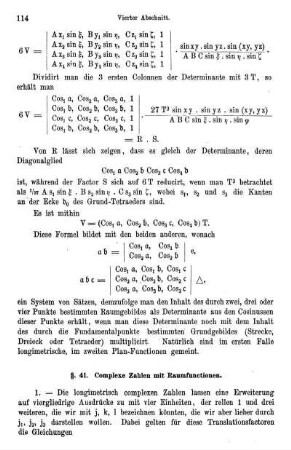 § 41. Complexe Ausdrücke mit Raumfunctionen.
