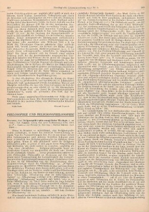 359-361 [Rezension] Brunner, Emil, Religionsphilosophie evangelischer Theologie