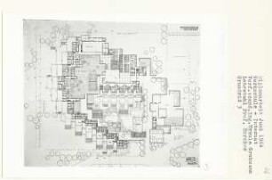 Werkschule und Internat (Diplomarbeit bei Bernhard Hermkes): Grundriss Ebene 0.00, 1:200