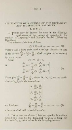 Applications of a change of the dependent and independent variables.
