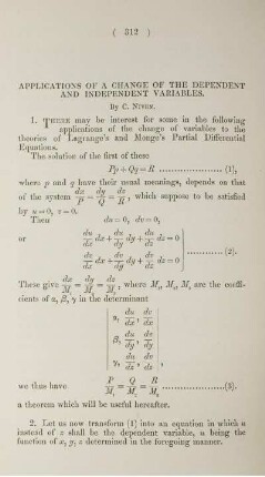 Applications of a change of the dependent and independent variables.